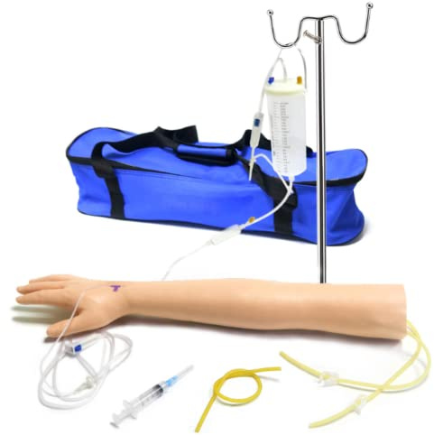 LSOAARRT Formation Injection Bras Phlébotomie Infusion Intraveineuse Pratique Kit Ponction Veineuse Infirmière Formation Sang Prélèvement Bras Modèle Kit