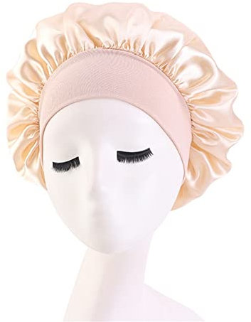 Breite Krempe, Satinhaube, Damen, solide Nachtschlafkappe, Haarpflege, Salon, Make-up, Stirnband, muslimischer Hijab, Kopfbedeckung