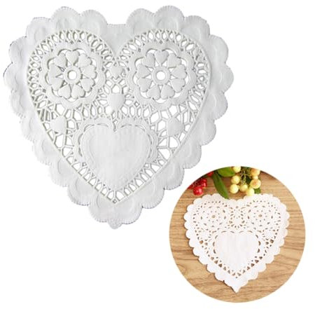 100 STK Tischsets Kuchenbackmatten Papiermatten Papierdeckchen aushöhlen Papierauflage Tischdecke aus Papier Weiß