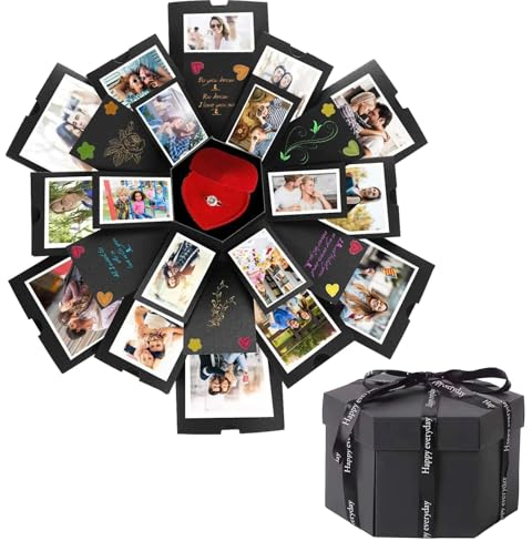 Explosionsbox Bastelset,Überraschung Box,Geschenkbox DIY Explosionsbox,DIY Fotoalbum Explosion Box,Explosion Gift Box für Geburtstag,Christmas,Jahrestag,Valentinstag,Heiratsantrag,Muttertag