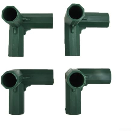 Oniissy 4 Stück Garten-Kletterpflanzen-Vorzelt-Gelenkverbinder, 5 Arten Gartenrahmen-Käfige Eckverbinder, Gewächshaus-Zubehör (rechtwinklig, 3-Wege)