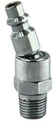 AIROUTIL - Raccord Air Comprimé Pivotant - Embout Articulé 1/4″ Mâle - Pour Outils Pneumatiques, Pistolets de Peinture, Pompes Pneumatiques - Rotation à 360°, Inclinaison à 30°, Profil ISO 6150-B