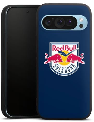 Premium Silikon Hülle kompatibel mit Google Pixel 9 Handyhülle schwarz Case EC Red Bull Salzburg Offizielles Lizenzprodukt Eishockey