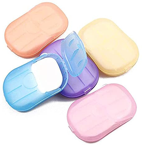 5 Boxes Colorful Disposable Soap Paper Hand Cleaner Fragrance Mini Color Paper for school Indoor, Outdoor, Travel, Camping Hiking，Foot and Hand Care Soap
