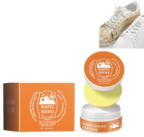 Multifunktionale White Shoe Cleaner, 100 G Weiße Schuhreinigungscreme Mit Reinigungsschwamm Weißer Schuhreiniger Weiße Schuhe Reinigungscreme Sneaker Reiniger Weiß, Schuhreiniger Für Alle Oberflächen