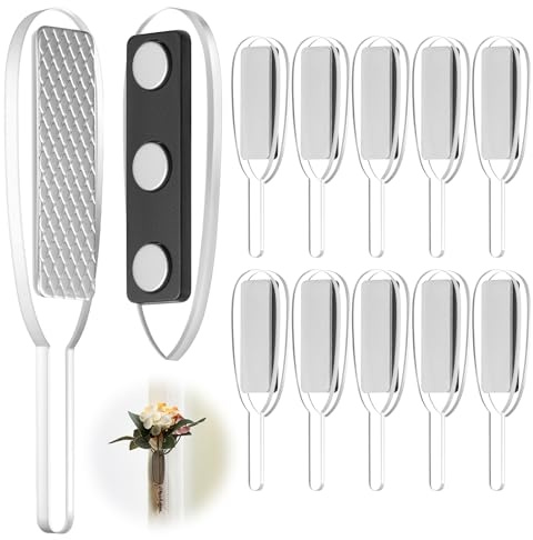 Colingmill 10 Pairs Floral Boutonniere Magnets DIY Clip-on Boutonniere Pins Corsage Holder for Men Bride Groom Wedding Business Buttonhole Flowers Making Accessories (Acrylic)