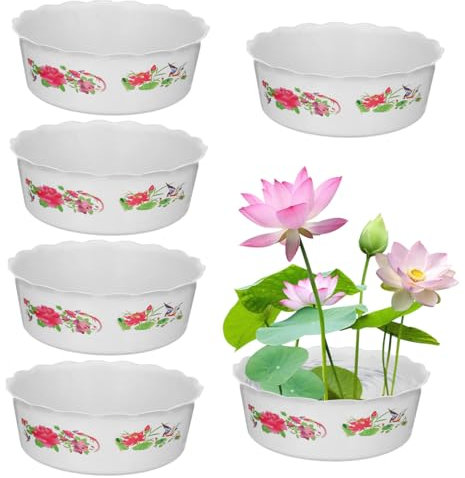 BESPORTBLE Set 6 Vasi Di Fiori in Plastica Pp Per Narcisi e Ninfee, Fioriere Idroponiche Decorative Per Giardino, Balcone e Interni, Ciotole Da Piantare Resistenti e Facili Da Pulire