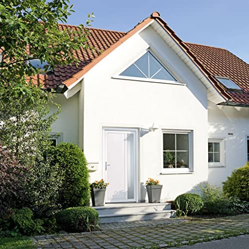 Qnhdfrt Haustür Weiß 98x200 cm mit Zarge aus PVC Pilzkopfverriegelung 5 Punkt 3D verstellbare Scharniere Isolierglas Modernes Design für Haus Eingang und Nebeneingang