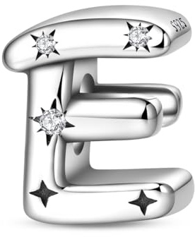 LIGHTDOG Frauen 925 Sterling Silber Charms 26 AZ Herz Buchstaben Bead Anhänger für Armbänder Charms kompatibel mit Europäischen Armbänder für Frauen Fit Pandora Anhängers Charm Ciondolo Letter