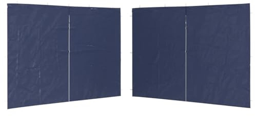 HFXHIJXQ Partyzelt Seitenwände 2 Stück mit Reißverschluss, Pavillon Seitenwand 300x195 cm aus PE, Zeltwände Ersatzteile für Gartenzelt Eventzelt und Camping, Blau
