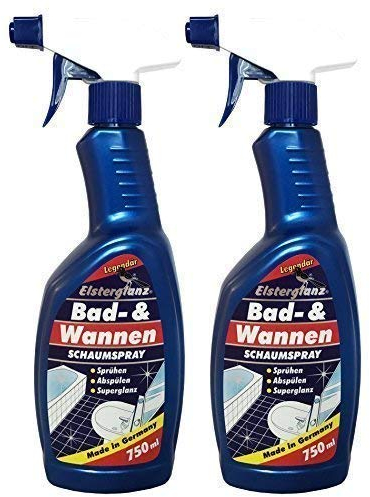 Preisjubel 2 x 750ml Elsterglanz Bad- und Wannen Schaumspray, Badreiniger, Wannenreiniger