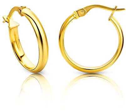 OROVI Ohrringe Gold- 14 karat (585) Gelbgold – Goldene Creolen Damen, Creolen Gold 18.5 mm, Hypoallergene goldene Ohrringe, Schmuck Damen, Goldschmuck hergestellt in Italien- inkl. edler Schmuckbox