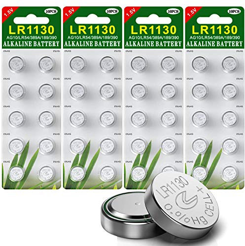 Confezione da 40 pacchi batteria alcalina batteria a bottone AG10/LR54/LR1130/389 1.5V Confezione da 40 batterie