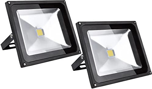 ALPHA DIMA 2X 50W Blanco Frío 6000K LED Foco Proyector Exterior LED IP65 Resistente al Agua Floodlight
