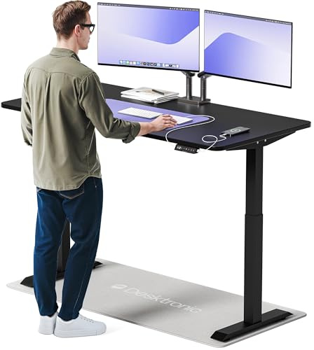 Desktronic Homeone Höhenverstellbarer Schreibtisch 160 × 80 cm – Elektrischer Schreibtisch Mit Zwei Elektrischen Motoren, Touchscreen-Steuerung Und Integrierten USB-a- Und USB-c-ladeanschlüssen