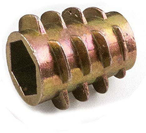M6 x 20mm THREADED HEX DRIVE INSERT FIXING TYPE E WOOD SCREW INSERTS NUTS (10)
