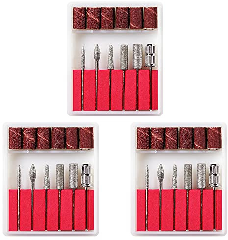 3 Sets Nail Grinding Bits Professional Electric Manicure Tools Nail Files Drill Machine Accessories for Trim, Sand, Polish Nails