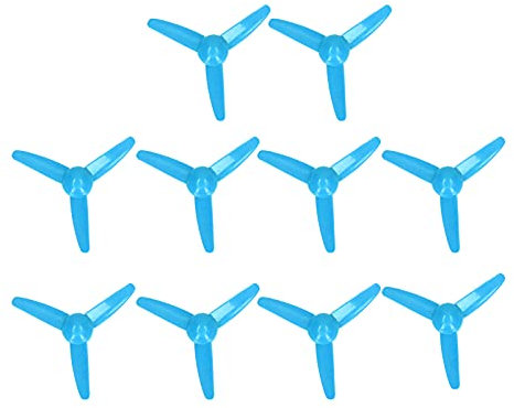 FTVOGUE 10Stück 70mm 3 Klingen Propeller ABS Kunststoff DIY Projekte Spielzeugboot RC Auto Rotierendes Zubehör 2mm Loch(Blau)