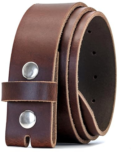 Ashford Ridge 40mm Ceinture Pression en Cuir Pleine Fleur - Antique avec des clous argentés 4XL