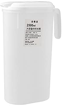 Verve Jelly Plastic Water Pitcher 2.5L Plastic Fridge Door Water Jug Reusable Beverage Kattle Pot Container with Lid and Pouring Spout Ideal for Juices, Smoothies, Milk and Party