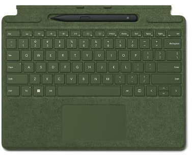 Microsoft Surface Pro Signature Keyboard with Slim Pen 2 Bundle | Forest Green Biobased Alcantara | Compatible with Surface Pro 9, Pro 8, Pro X