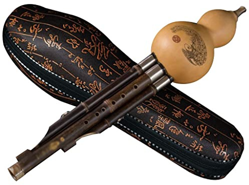 Schüler Und Erwachsene Lernen Das Cucurbit-Spiel Für Anfänger Kürbisflöte Mit 7 Löchern Studiochorinstrument Kürbisgewächs Geschenk Für Ältere Kinder, Freunde (Color : Brown_G-key)