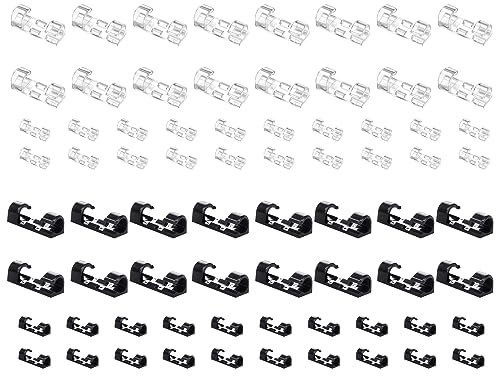 RTRTGS 72PCS Gestión de Cable Eléctrico con Adhesivo, Grapas de Pared para Cable para Cables Electricos de USB, TV, Cargador, Audio para Hogar, Oficina, Coche y Taller, Organizador Clip de Cable