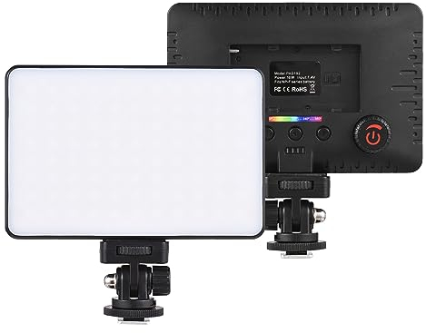 Andoer Panneau d'éclairage vidéo LED, 196 LED à intensité variable, 2500 K à 9000 K, lumière vidéo en streaming avec support de griffe de flash 1/4, trou fileté 1/4 de la série NP-F pour