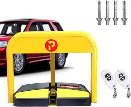 Bloqueador de estacionamiento, Control remoto automático de 50M Bloqueo de espacio de pestillo de estacionamiento privado, Funciones de alarma de bloqueo de estacionamiento inteligente, Protector de g