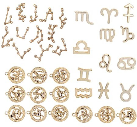Operitacx 36St Sternzeichen-Anhänger Chinesische Tierkreiszeichen Charme Halsketten Schmuck Anhänger aus Legierung Konstellation DIY Anhänger Buchstabe Zubehör Armband