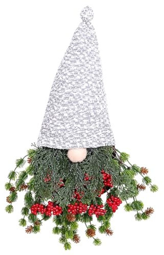Lapyyne Weihnachtskranz Zwerg Tannennadel Weihnachtswichtel Kranz für Haustür Hängende Ornament Dekorationen Kranz