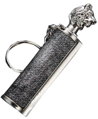 Fire Starter Reusable Waterproof Flint Match Outdoor Camping Permanent Metal Matchstick with Keychain(Sold without Fluid) (Grey)