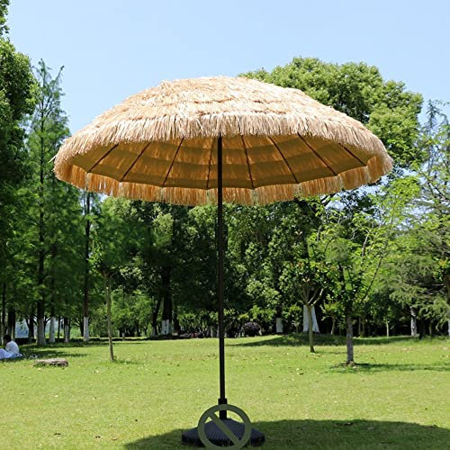 HAEKEBC Ombrellone Da Spiaggia 180cm Ombrellone Hawaiano Ombrellone In Rafia Di Paglia Ombrellone Da Giardino Ombrellone Hawaiano Tropicale Ombrellone Di Paglia Per Patio Piscina Balcone(250cm/8 1/5ft