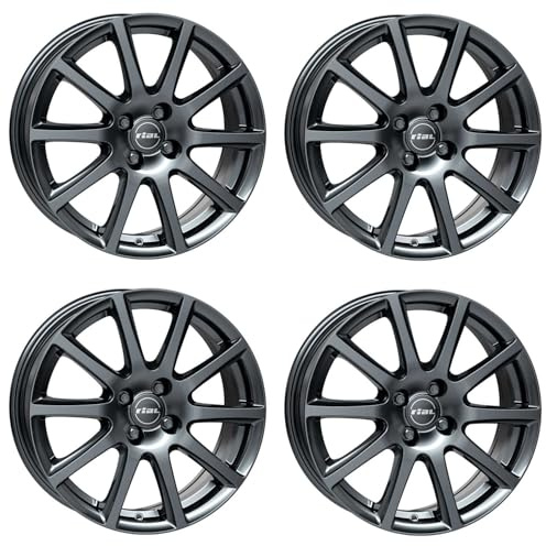 4x Rial Felgen Alufelgen Milano 5.5Jx14 ET35 4x100 titanium kompatibel mit RENAULT Clio Kangoo Megane Twingo
