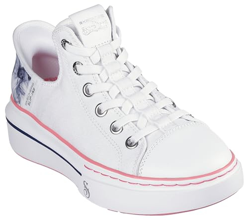 Skechers Dogg: Snoop One-Boss Life - Tenis de lona manos libres para mujer, Blanco/Rosa, 36.5 EU