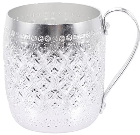 Cabilock Tasse für Milch Camping Tassen Blechbecher zum Trinken Schädelbrille trinken Teetasse trinkgläser kaffeekanne trinkbecher kaffeetassen Teebecher Becher aus Metall Legierung Silver