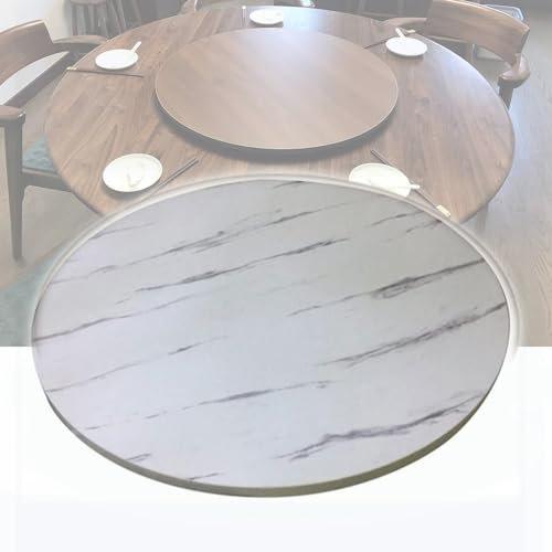 Grand plateau de service rotatif en bois de 76,2 cm, 101,6 cm, marbre blanc, plateau tournant pour la maison, table de salle à manger, plateau de service rond 50 cm