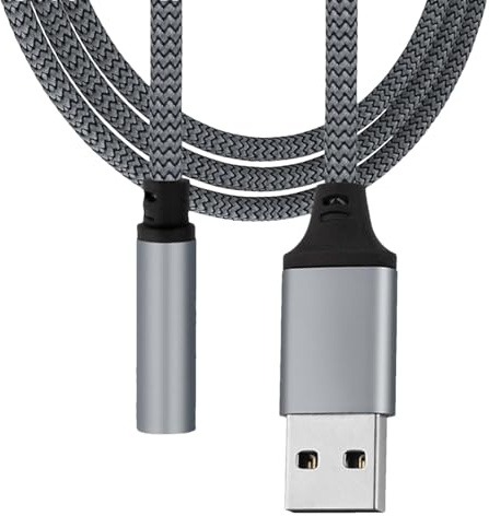 Adaptador USB para Jack de Auriculares Cable Convertidor Audio Estéreo Plug