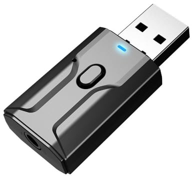 Viojrlly USB Bluetooth 5.0, USB Adaptateur Bluetooth Clé pour PC Transmetteur, Récepteur émetteur Bluetooth 2 en 1, Mini-Adaptateur Audio Portable pour TV/Chaîne Stéréo/Voiture, Microphone Intégré