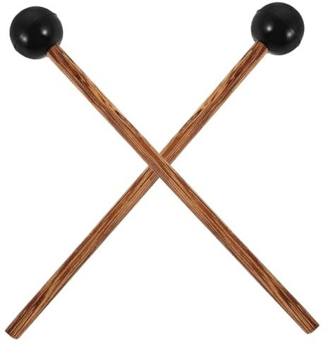 2 Stück Schlägel mit Holzgriff für Steel Tongue Drum und Percussion | Gummikopf Ausführung, Ergonomischer Griff, für Zuhause und Auftritte, Zubehör im Paar