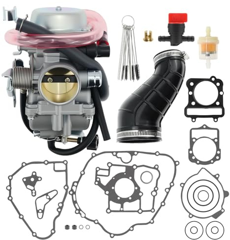 Carburetor Replacement for Kawasaki Bayou 300 KLF300A 1986-1987, KLF300B 1988-2005, KLF300C 1989-2005 ATV Carb with Full Gasket Set OR3589, Air Box Cleaner Joint 300 KLF300B 1989-2004 14073-1372