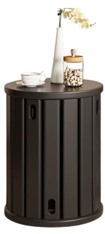 Minimalistischer Stapelhocker aus Massivholz für Wohnzimmer, Schlafzimmer, Balkon, 4er Set - Vielseitiges Design in Schwarz