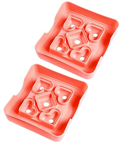 GLEAVI 2pezzi Stampi Per Sandwich Forma Di Cuore in Plastica Sicura Per Alimenti Senza Bpa Grafica Guidata e Imbottitura Sul Fondper Facile Sigillo e Strappo Per Snack Da Portare Sé Per f