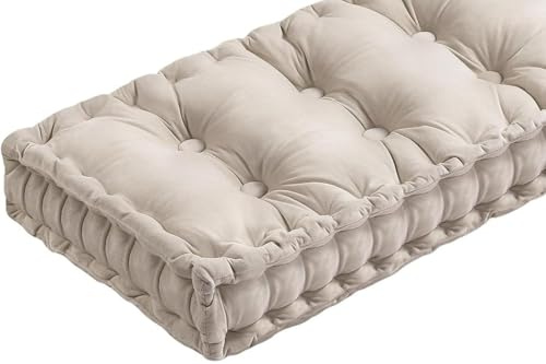 moismk Cojín para Banco de Interior 1/2/3 plazas, 8cm Cojín de Suelo Acolchado, Cojines para Palets, Banco, Silla y Suelo, Asiento Cómodo Decorativo para Interior y Exterior(Color 3,130x50cm)