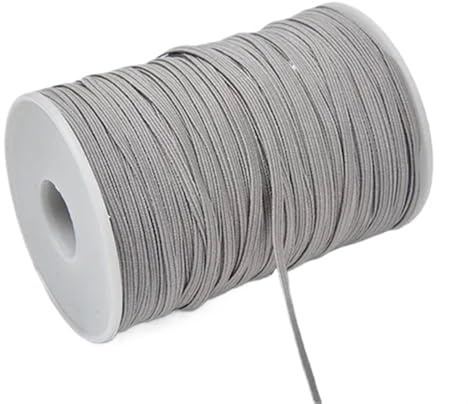 Banda elástica de goma colores 3 mm y 6 for coser, cinta licra, accesorios for prendas vestir para el bricolaje, la artesanía, la confección(Gray,6mm 100yards)