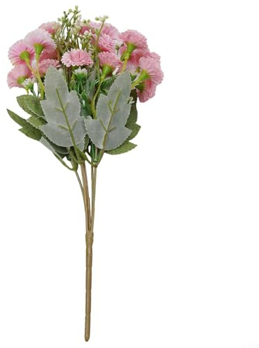 Floral Delight Artificial Pink Carnation Flowers Set of 5 Forks with Total of 20 Heads