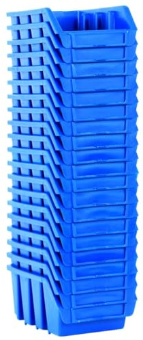 Lot de 20 Boîte de Rangement Empilable, Boîte à Outils Murale Casier à Vis Bac à Bec pour Garage 20 pcs bleu plastique