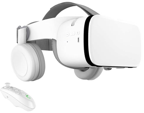 Auriculares de realidad virtual - Gafas de realidad virtual 3D con controlador Bluetooth, lente de alta definición para juegos móviles y videos, compatible con teléfonos inteligentes de 4.7 a 6.3