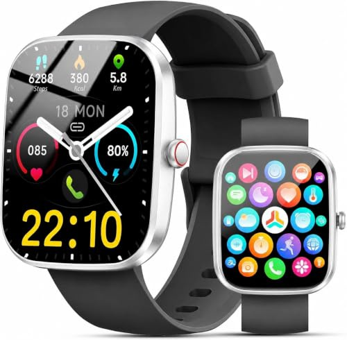2026 Smartwatch Uomo Donna, 100+ Sportive Fitness Tracker con Sonno Contapassi Cardiofrequenzimetro, 1.91 Smartwatch con Effettua/Risposta Chiamate, Impermeabil IP68 Smart Watch per Android/iOS