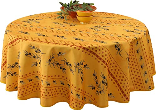 Tischdecke Fleckabweisende Olivettes Gelb - Rund 160 cm